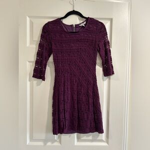 Juniors purple lace dress
